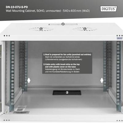 Digitus DN-19-07U-S-PD rack 7U Wandrek Grijs - thumbnail