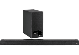 Polk Signa S3 Soundbar voor TV met Draadloze Subwoofer & Ingebouwde Chromecast, Werkt met Google Assistant, Dolby Digital 5.1 voor Surround Sound, Muziek Streamen via Bluetooth, 4K & HD Compatible, Zwart