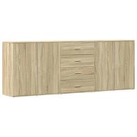 Dressoirs 3 st bewerkt hout sonoma eiken - thumbnail