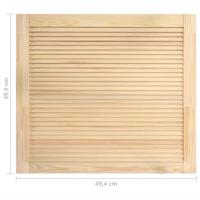 Louvredeuren 2 st 39,5x49,4 cm massief grenenhout - thumbnail