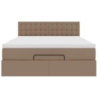 Ottoman bed met matras 140x200cm kunstleer cappuccinokleurig - thumbnail