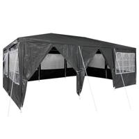 Partytent met 10 zijwanden grijs 6x4 m PE - thumbnail