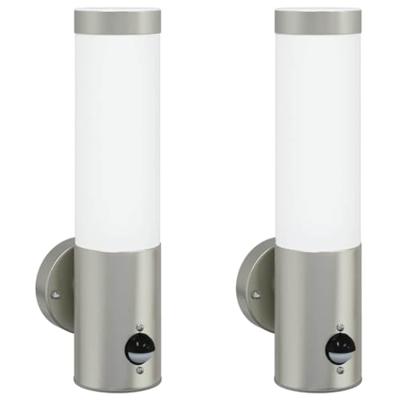 VidaXL Buiten wandlamp 2 pcs zilver 12 x 8,5 x 29 cm