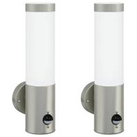 VidaXL Buiten wandlamp 2 pcs zilver 12 x 8,5 x 29 cm - thumbnail