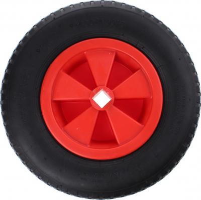 Sr wiel 16x4 400x8 kunststof rood met vierkant gat