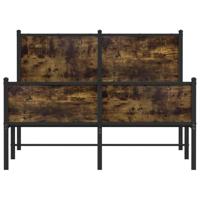Bedframe hoofd- en voeteneinde metaal gerookt eiken 120x200 cm - thumbnail