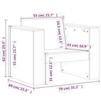 Tuinbank 79x60x62 cm massief douglashout - thumbnail
