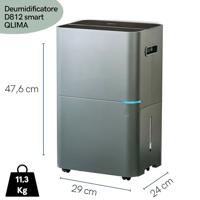 Qlima D 812 Smart Luchtontvochtiger Grijs - thumbnail