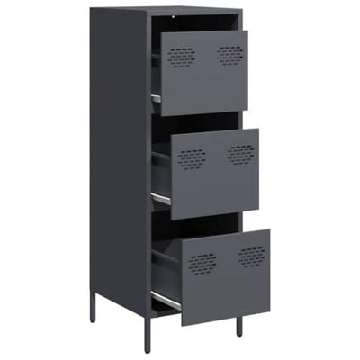 Hoge kast 39x35x103,5 cm staal antracietkleurig