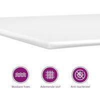 Boxspring met matras stof crèmekleurig 160x200 cm - thumbnail