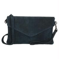 Charm Suède Envelop Clutch / Avondtasje Navy Blauw - thumbnail