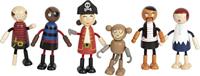 Small Foot - houten poppetjes piraat buigbaar, 6st. - thumbnail