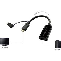 SpeaKa Professional SP-9015340 HDMI Adapterkabel [1x HDMI-bus - 1x USB-C stekker] Zwart Afscherming gevlochten 15.00 cm - thumbnail