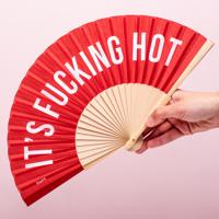 Houten waaier It&apos;s Fucking Hot - Rood - thumbnail
