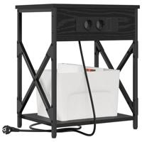 Nachtkastje 2 pcs Zwart eiken 41 x 31 x 51 cm Bewerkt hout - thumbnail