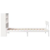 Bed met boekenkast zonder matras grenenhout wit 90x190 cm - thumbnail