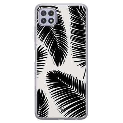 Samsung Galaxy A22 5G siliconen telefoonhoesje - Palm leaves silhouette