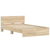 Bedframe met hoofdeinde sonoma eikenkleurig 120x200 cm - thumbnail