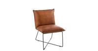 J-Line Fauteuil 'Vincenza' Leder, kleur Cognac - thumbnail