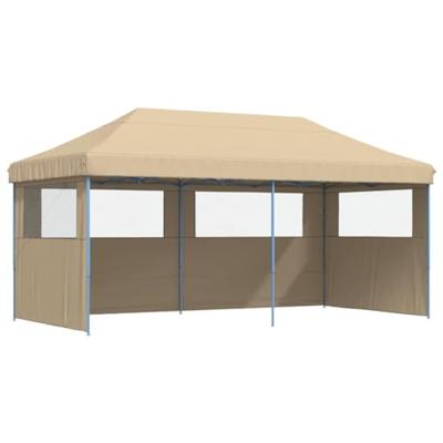 Partytent inklapbaar pop-up met 3 zijwanden beige Partytent inklapbaar pop-up met 3 zijwanden beige