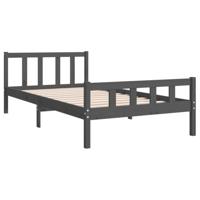 Bedframe massief hout grijs 100x200 cm - thumbnail