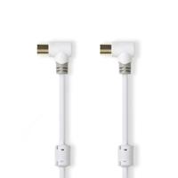 Coaxkabel 100 dB | IEC (coax) male haaks - IEC (coax) female haaks | 2,0 m | Wit - thumbnail