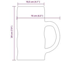 Bierpullen met handvat 6 st 1000 ml glas - thumbnail