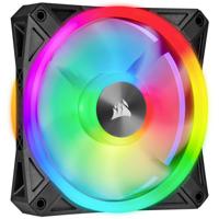 Corsair CORSAIR iCUE QL140 RGB - System Schrank-Gebläseset PC-ventilator Zwart, Grijs (b x h x d) 14 x 14 x 2.5 cm Incl. LED-verlichting - thumbnail