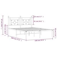 Bedframe met hoofdbord metaal wit 140x190 cm - thumbnail