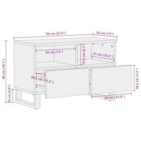 Tv-meubel 70x33x46 cm massief mangohout zwart - thumbnail