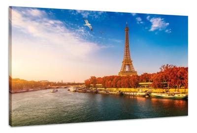 Schilderij - Herfst in Parijs, Frankrijk, Premium Print, Wanddecoratie