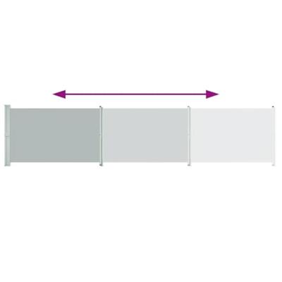 Tuinscherm uittrekbaar 140x600 cm grijs Tuinscherm uittrekbaar 140x600 cm grijs