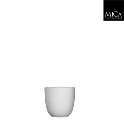 Mica Decorations tusca pot mat wit 9x10cm Mica Decorations tusca pot mat wit 9x10cm