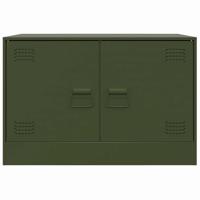 Tv-meubelen 2 st 67x39x44 cm staal olijfgroen - thumbnail