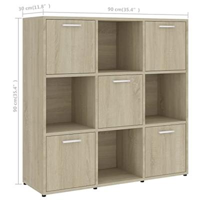Boekenkast 90x30x90 cm spaanplaat sonoma eikenkleurig