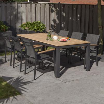Memphis Tuintafel Teak Antraciet 220x100 cm tuinmeubel Exotan - Exotan Memphis Tuintafel Teak Antraciet 220x100 cm tuinmeubel Exotan - Exotan