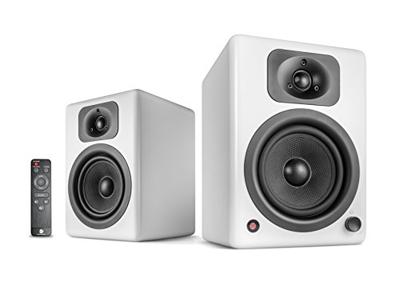 wavemaster TWO NEO soft white – luidsprekersysteem (60 Watt) met Bluetooth streaming, digitale poorten en IR-afstandsbediening actieve boxen gebruik voor TV/tablet/smartphone, mat wit (66366)