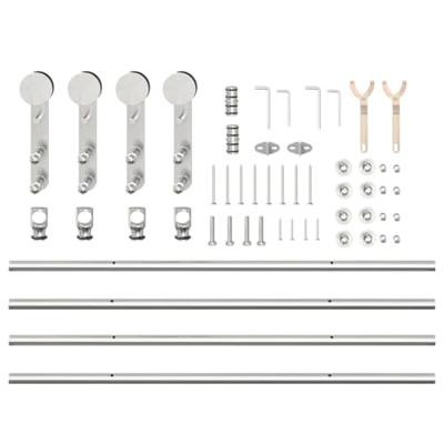VidaXL Schuifdeur onderdelenset 183 cm roestvrij staal zilverkleurig VidaXL Schuifdeur onderdelenset 183 cm roestvrij staal zilverkleurig