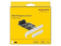 DeLOCK 5-poorts SATA PCIe x4-kaart adapter - thumbnail