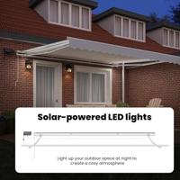 VidaXL Inklapbaar zonnescherm wit 400 × 300 cm stof en staal - thumbnail