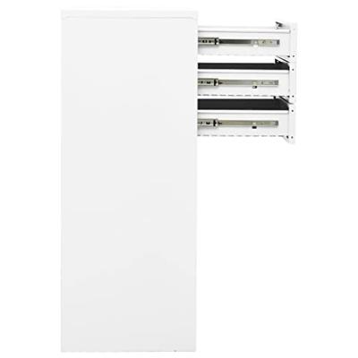 Kantoorkast 90x40x102 cm staal wit