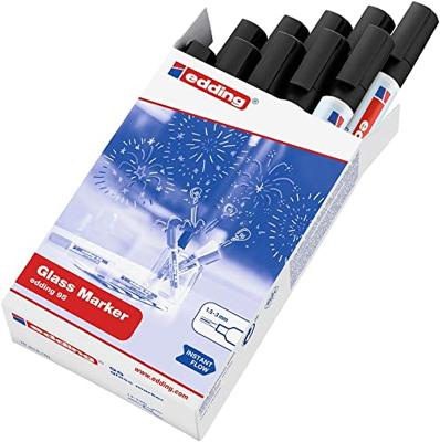 Viltstift edding 95 glasbord rond 1.5-3mm zwart | 10 stuks