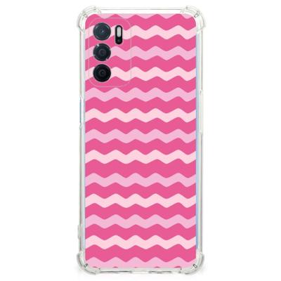 OPPO A16 | A16s | A54s Doorzichtige Silicone Hoesje Waves Pink OPPO A16 | A16s | A54s Doorzichtige Silicone Hoesje Waves Pink