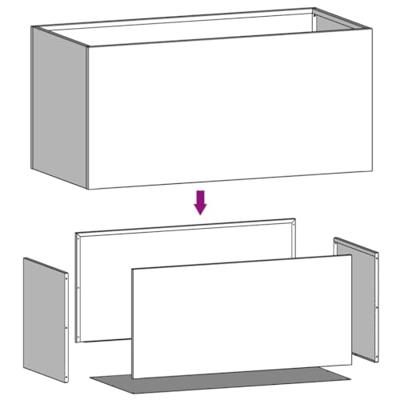 Plantenbak 62x30x29 cm staal wit