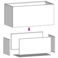 Plantenbak 62x30x29 cm staal wit - thumbnail