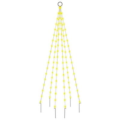 Vlaggenmast kerstboom 108 LED's warmwit 180 cm
