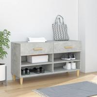 Schoenenkast 102x35x55 cm bewerkt hout betongrijs - thumbnail