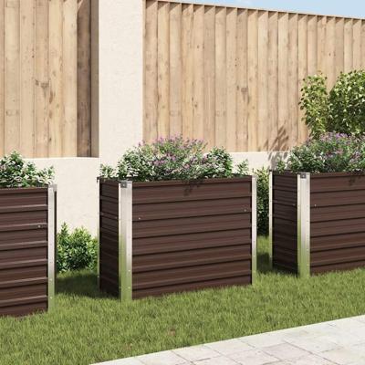 Plantenbak verhoogd 100x40x77 cm gegalvaniseerd staal bruin
