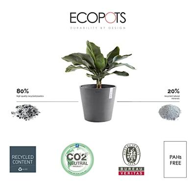 Ecopots Amsterdam Grijs Ø40 x H35 cm