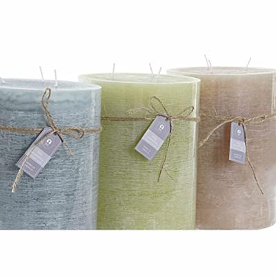 Kaars DKD Home Decor Vanille Was (3) (3 Onderdelen)